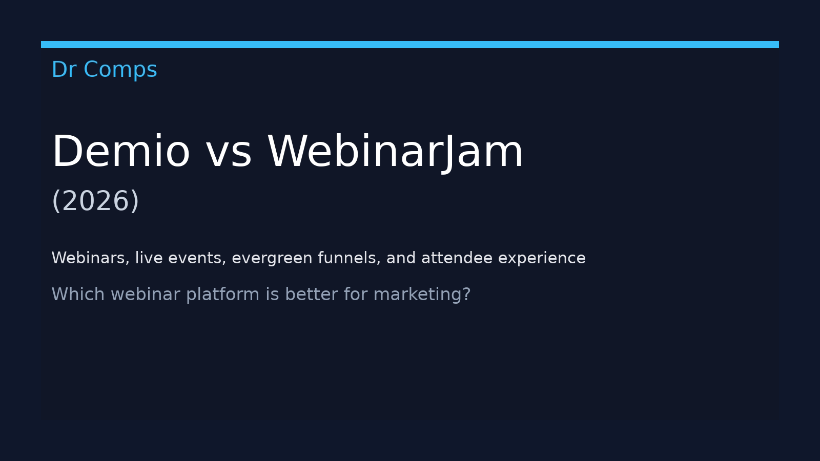 Demio vs WebinarJam (2026) featured image