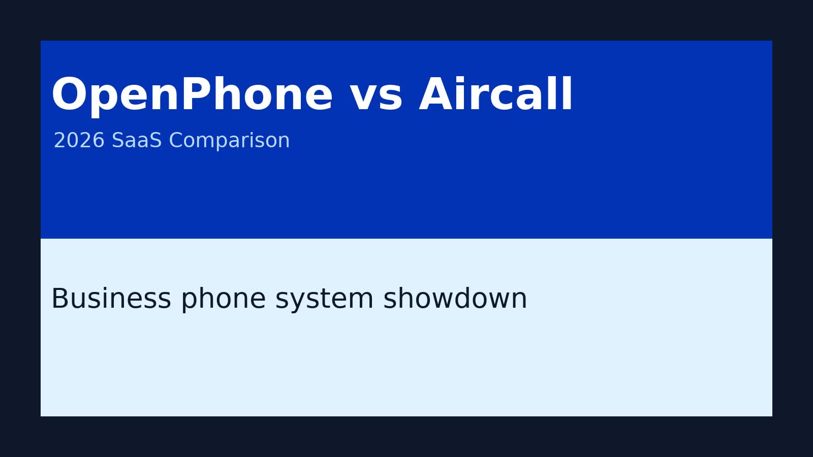 OpenPhone vs Aircall (2026) featured image